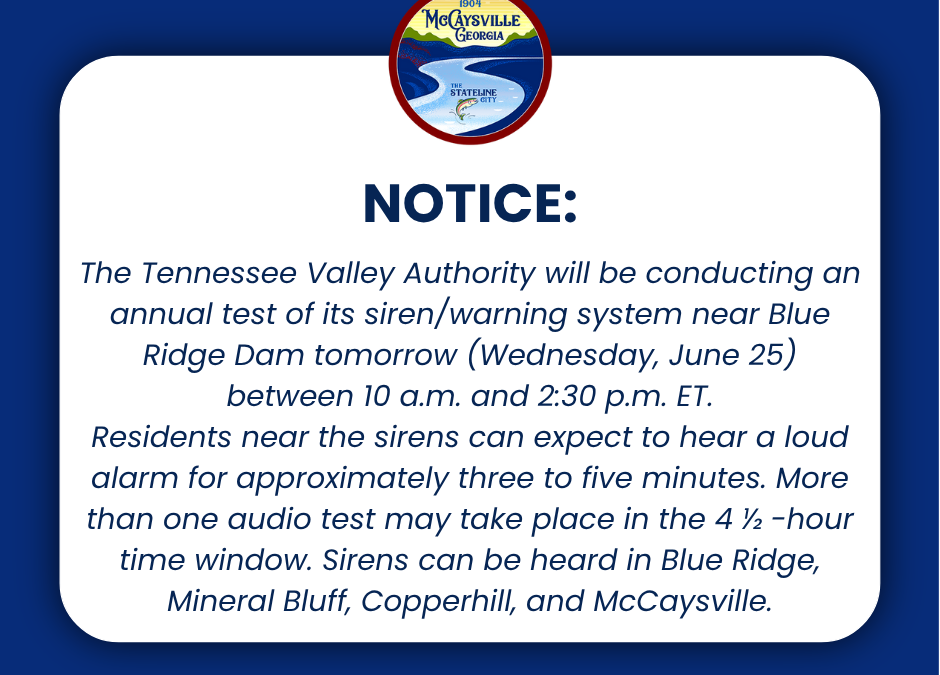 Annual Test of Siren/Warning System